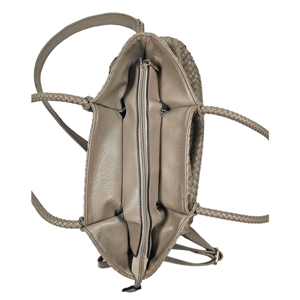 Basket Weave Woven Faux Leather Crossbody Shoulder Pocketbook Handbag Purse - Picture 4 of 5